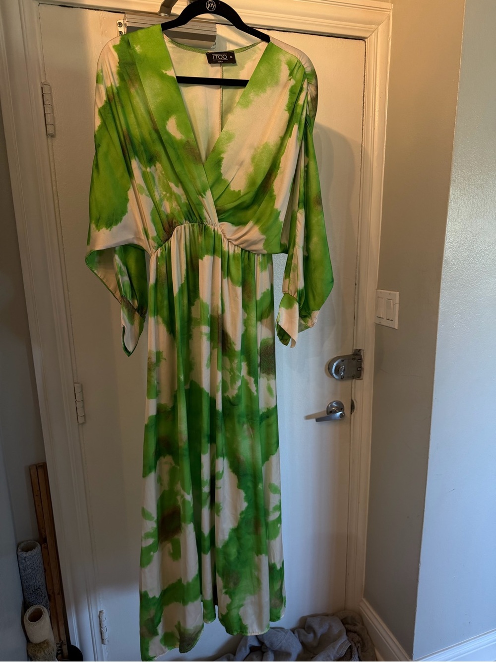 Green abstract print Maxi Dress